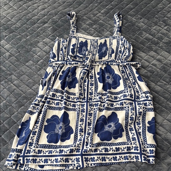 Draper James RSVP Navy and Cream midi dress floral embroidered look smocked XL - Picture 6 of 9